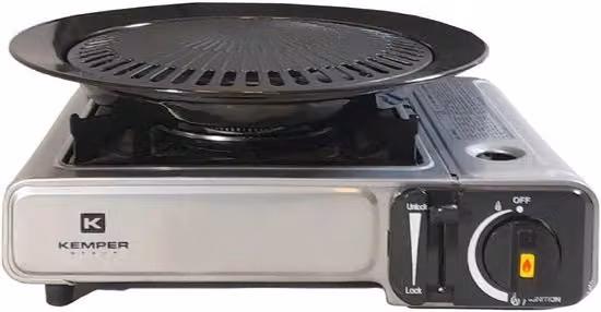 Fornello a gas 2 in 1 da esterno 2200 W con piastra per grill per camping