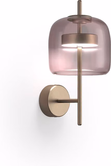 Applique LED Vistosi Jube in vetro e metallo, dimmerabile, disponibile in oro/ottone, argento o nero