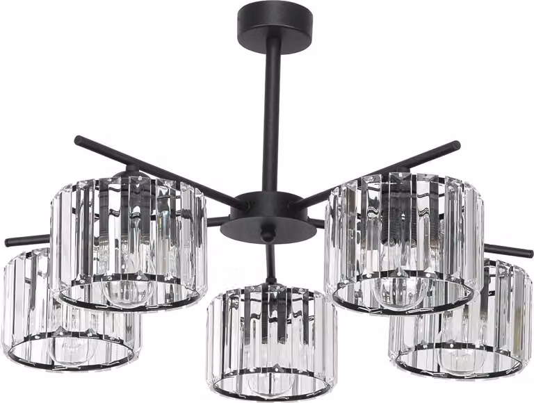 Lampadario A Sospensione Classico In Cristallo Nero Apulla 15-100