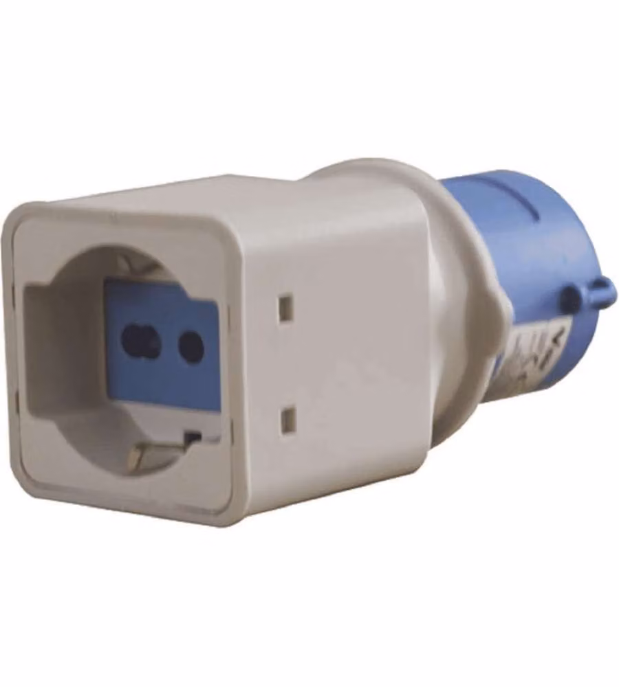 VUEMME Adattatore industriale Schuko 16 A a spina CEE 2P+T 230 V IP44