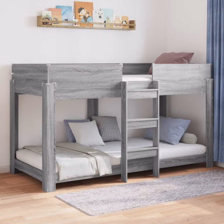 Letto a castello per bambini vidaXL in legno grigio 100 x 200 cm