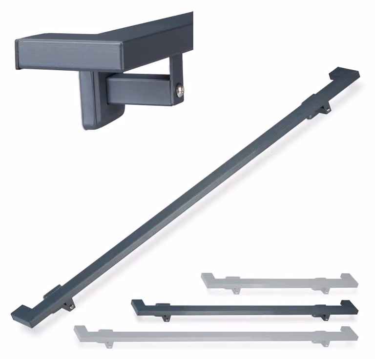 Corrimano quadrato antracite per scale RD26022, 150 cm