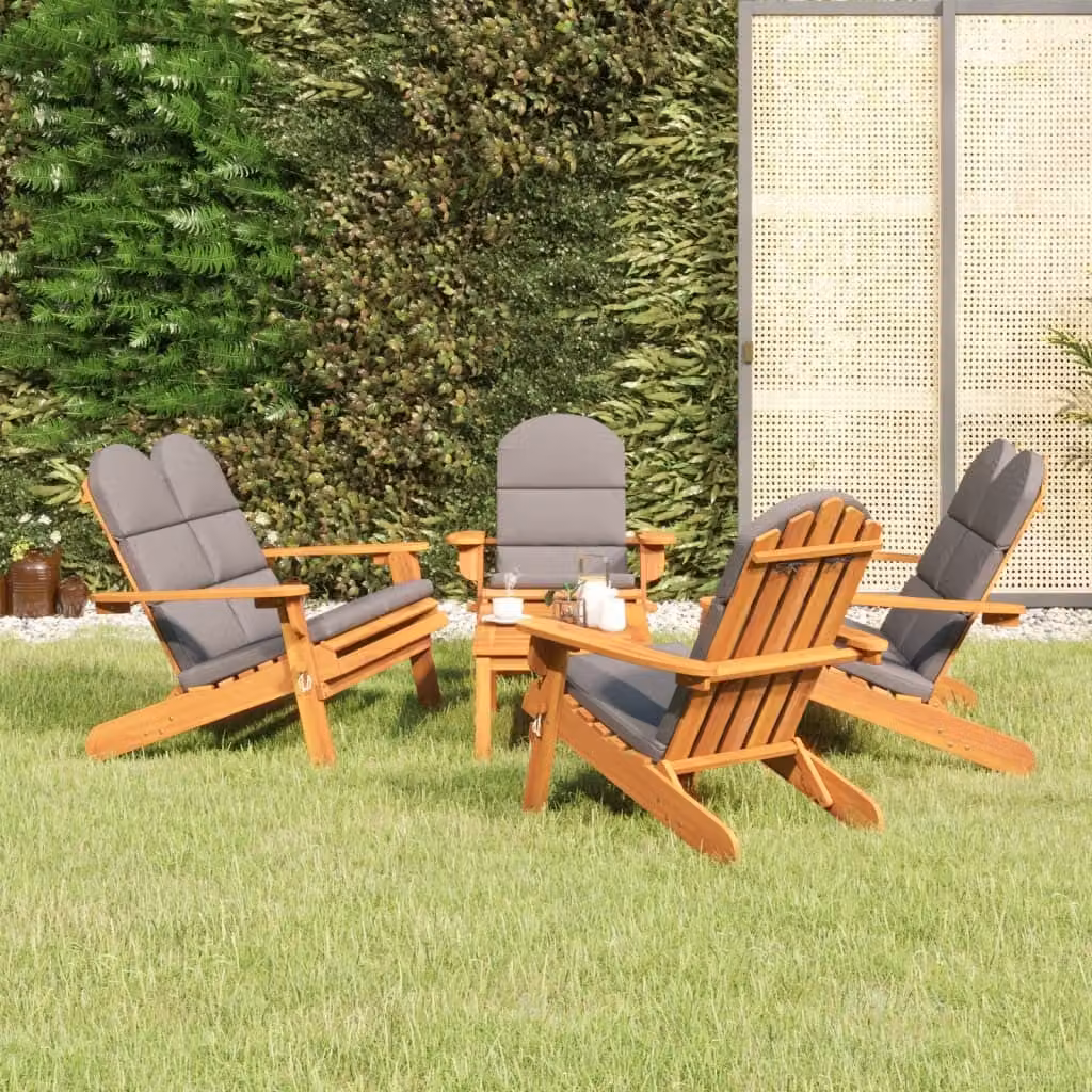 Maison Exclusive - Set da giardino Adirondack in legno massello di acacia, 5 pezzi