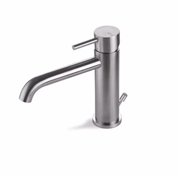 Miscelatore lavabo con scarico acciaio inox Vema TIBER STEEL V17010 - Satinato