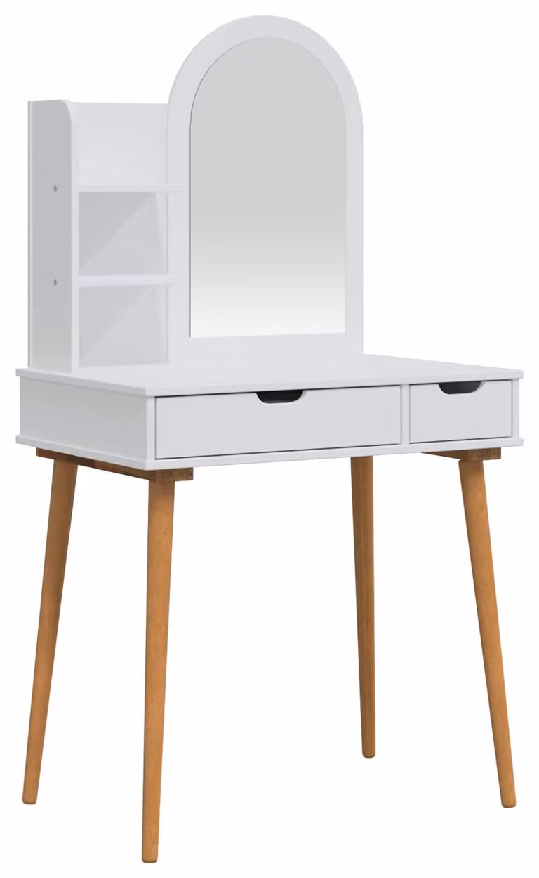 Set da trucco FAUSKE, 3 pezzi, bianco, 76 x 50 x 143 cm