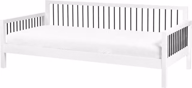 Divano letto 90 x 200 cm con struttura a doghe legno bianco e metallo elegante giardino