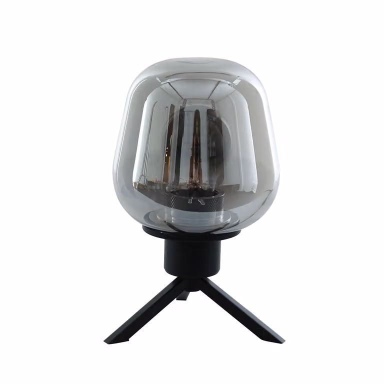 Lampada da tavolo - nero - Reflexion - vetro metallo - Ø 15cm - E27 - 2683ZW - Steinhauer