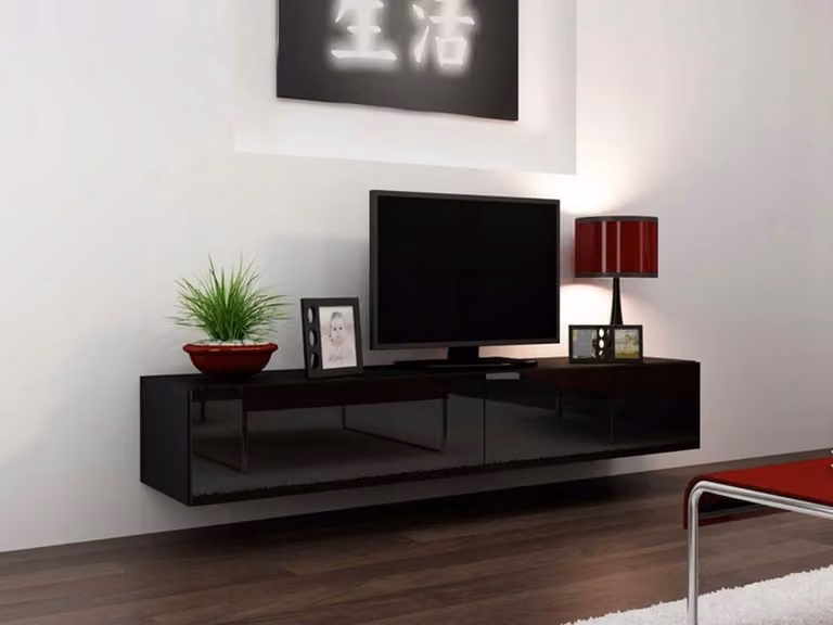 Tavolino per TV ASHTON 180 – nero lucido