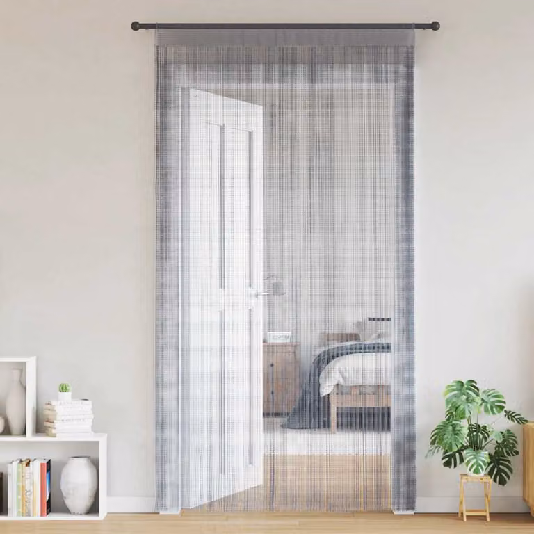 Set di 2 tende semitrasparenti vidaXL in poliestere, colore grigio, L: 100 cm, H: 250 cm