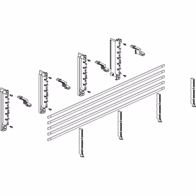 Modulo barra collettrice ABN a incasso 3FB/2RE 40 mm con CU 12x5 mm, a 5 poli, EBM 70 mm MTSC32515