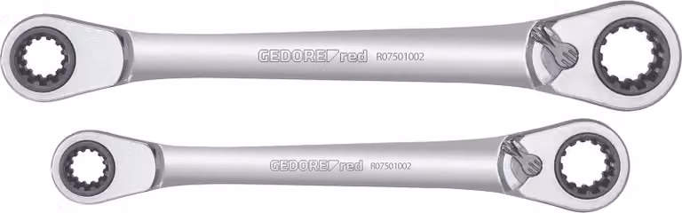 GEDORE red R07501002 Set di chiavi a cricchetto a doppio anello 63 diverse misure di chiavi 2 pezzi, 3300900