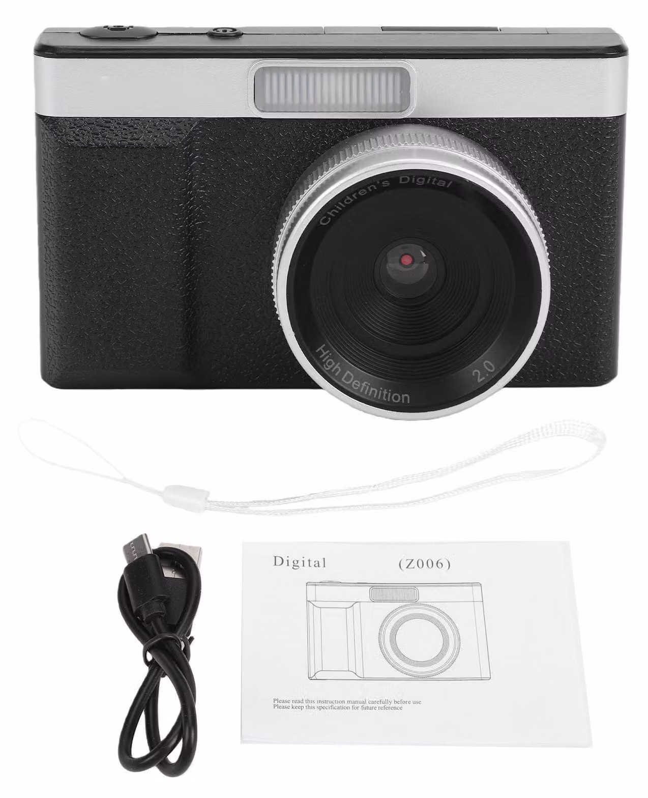 Fotocamera digitale 1080p HD da 48 MP in stile retrò per fotografia, vlog e registrazione video, con schermo ribaltabile a 180 gradi, supporto OTG e luce di riempimento, colore: nero