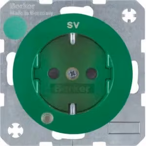 Berker 41102003 Presa SCHUKO con LED di controllo verde, lucida Berker R.1/R.3