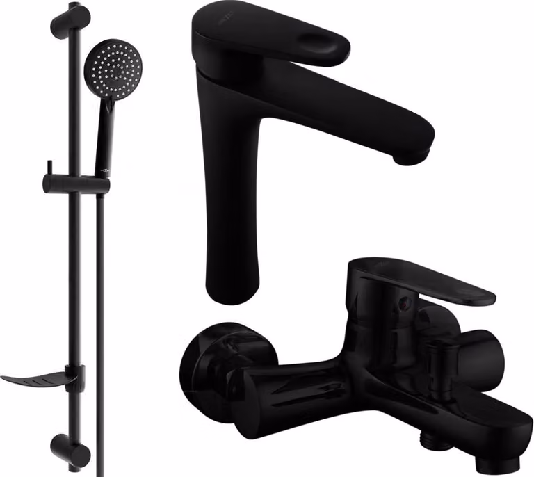 Mexen Kama DF75 set da bagno, nero - 72513DF75-70