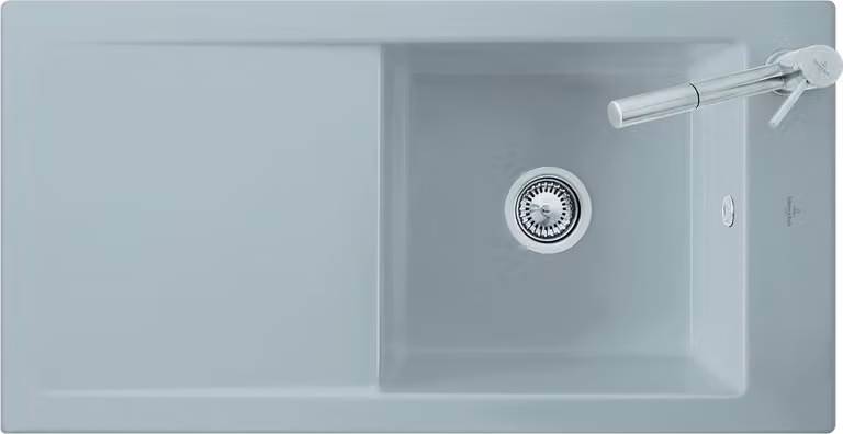 Lavello da incasso Villeroy & Boch 60 FLAT TIMELINE 965 x 475 mm funzionamento manuale avorio