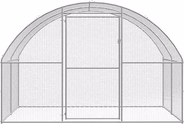 Pollaio da esterno in acciaio zincato e rete metallica CFW6699908 colore argento L/P/H: 3 x 2 x 2 m