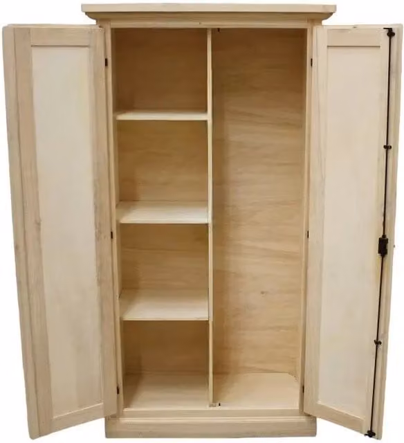 armadio dispensa porta scope 2 porte legno grezzo 86x45x161 (712) - Mobili 2G