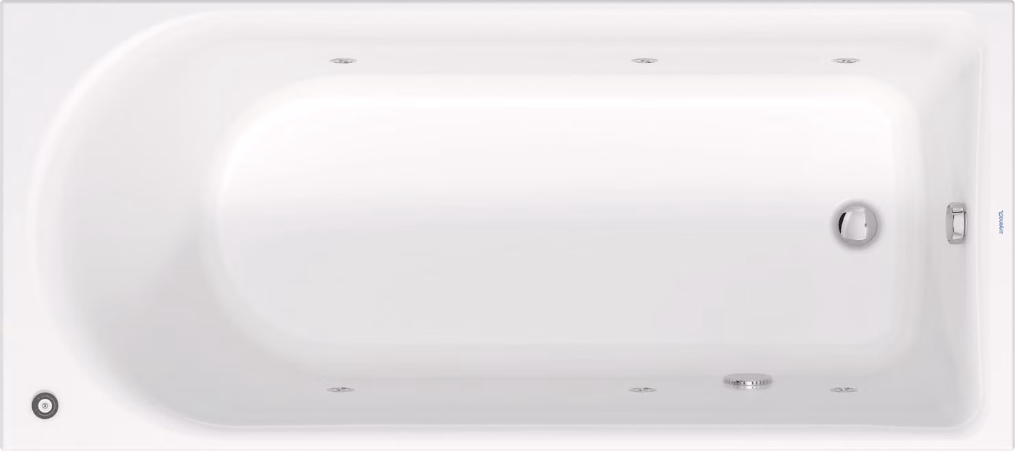 Duravit D-Neo baignoire balnéo, à encastrer, 1 pente de dossier, Jet Protect, 1800x800mm, 760475000JP1000, 760475000JP1000