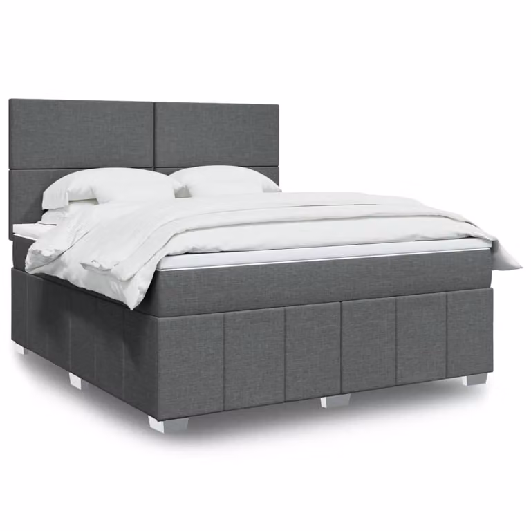 vidaXL Letto Ibrido con Materasso Grigio e Bianco L/P: 180 x 200 cm