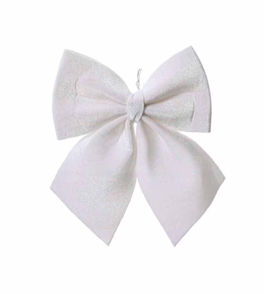 Decoris Fiocco Natalizio Bianco Invernale - 20x24 cm
