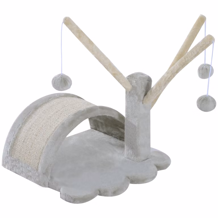 Riposo e tiragraffi per gatti D30-100, albero per gatti, truciolato, peluche, grigio chiaro, 38 x 38 x 40 cm