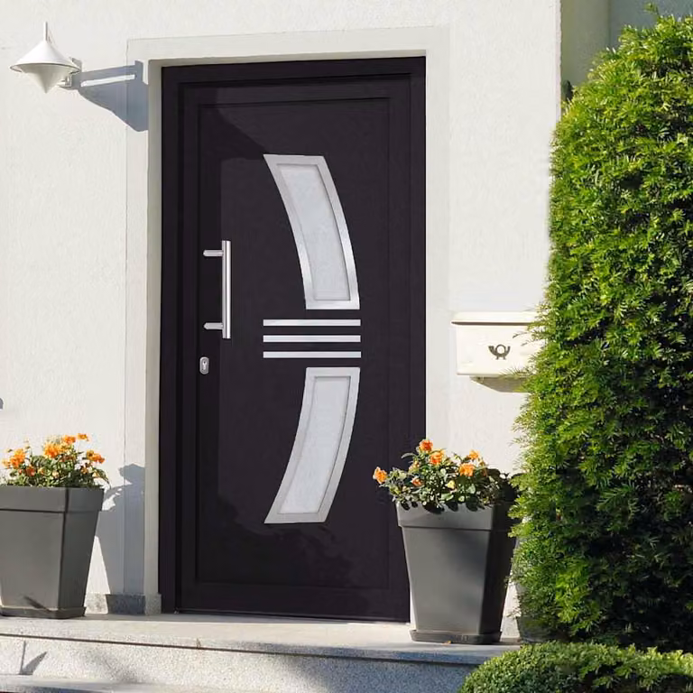 Porta di ingresso moderna vidaXL colore antracite e bianco L: 108 cm, H: 200 cm