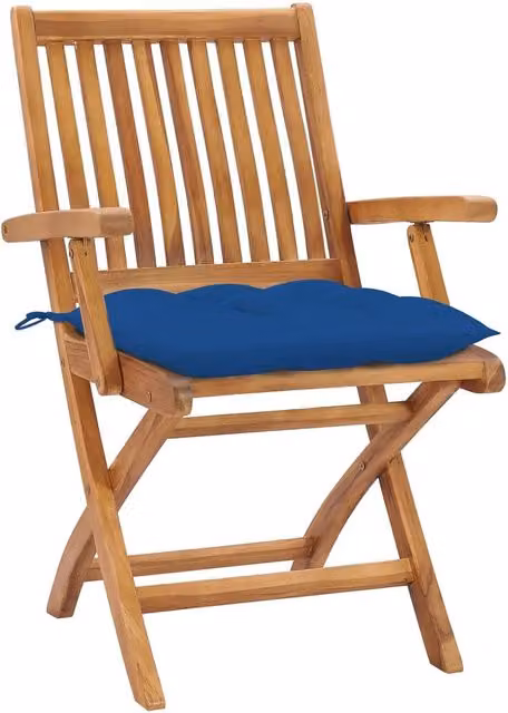 Sedie Pieghevoli con Cuscini 4 pz Massello di Teak 3072748