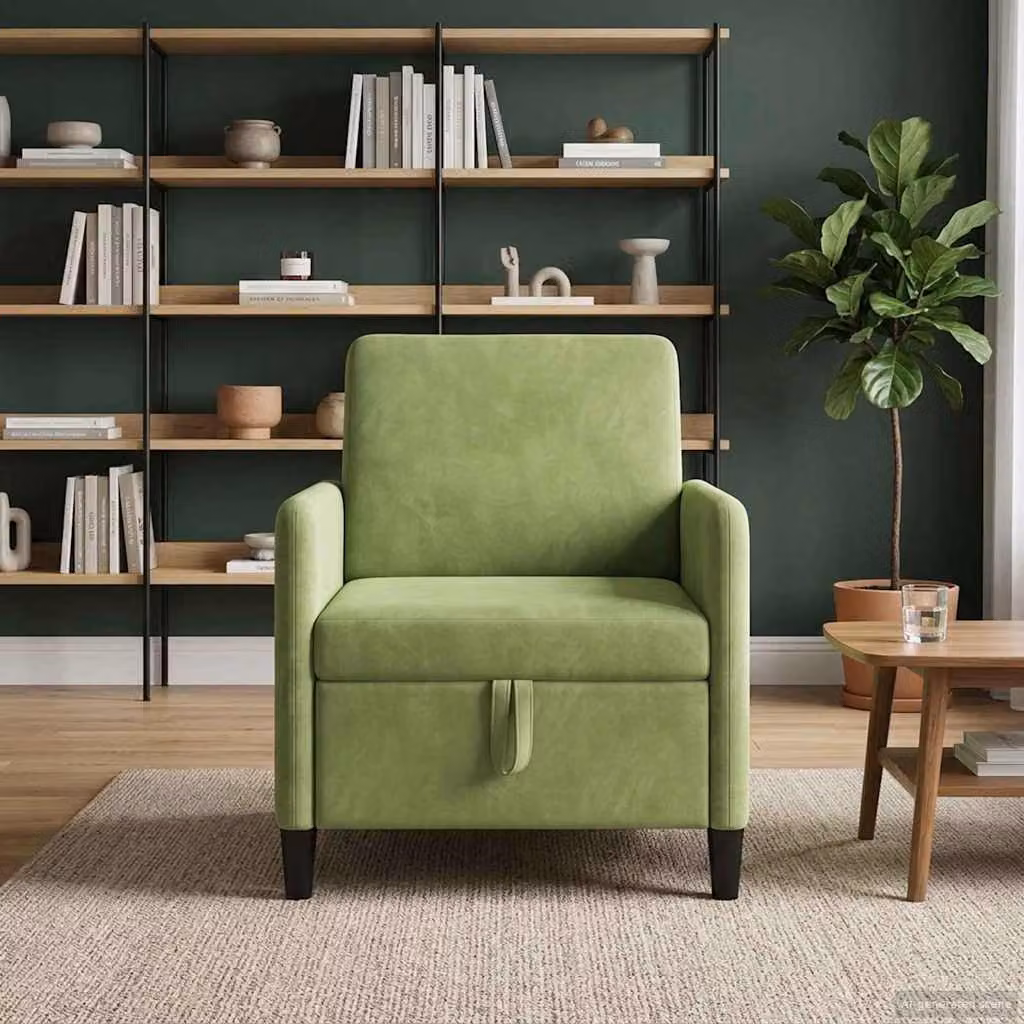 Divano con contenitore vidaXL verde chiaro L: 72 cm, P: 78 cm, H: 87 cm