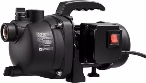Pompa a getto VEVOR per pozzi poco profondi da 800 W, colore nero, portata massima 3300 L/h e prevalenza 8 m, ideale per irrigazione di giardino e cortile