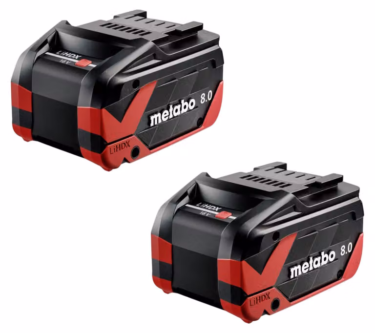 Metabo 2x batteria LiHDX 18 V 8,0 Ah CAS agli ioni di litio ( 2x 624975000 )