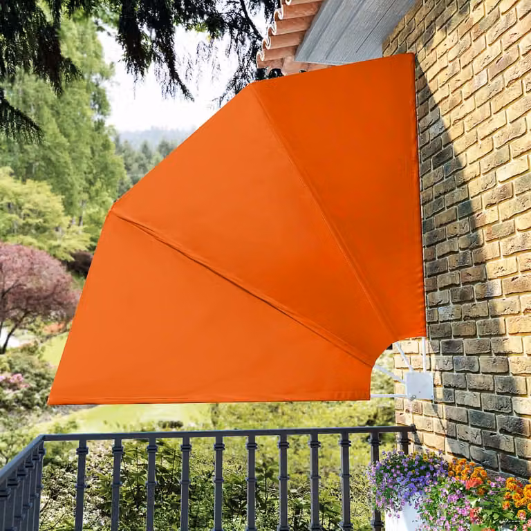 The Living Store Ventilatore da balcone pieghevole rosso terracotta 210×210 cm