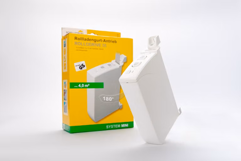 Avvolgitore elettrico per nastri di tapparelle Schellenberg RolloDrive 35, azionamento di nastri di tapparelle fino a 4 m² di superficie per nastri di tapparelle con larghezza da 14 a 15 mm, forza di trazione 12 kg, 22735