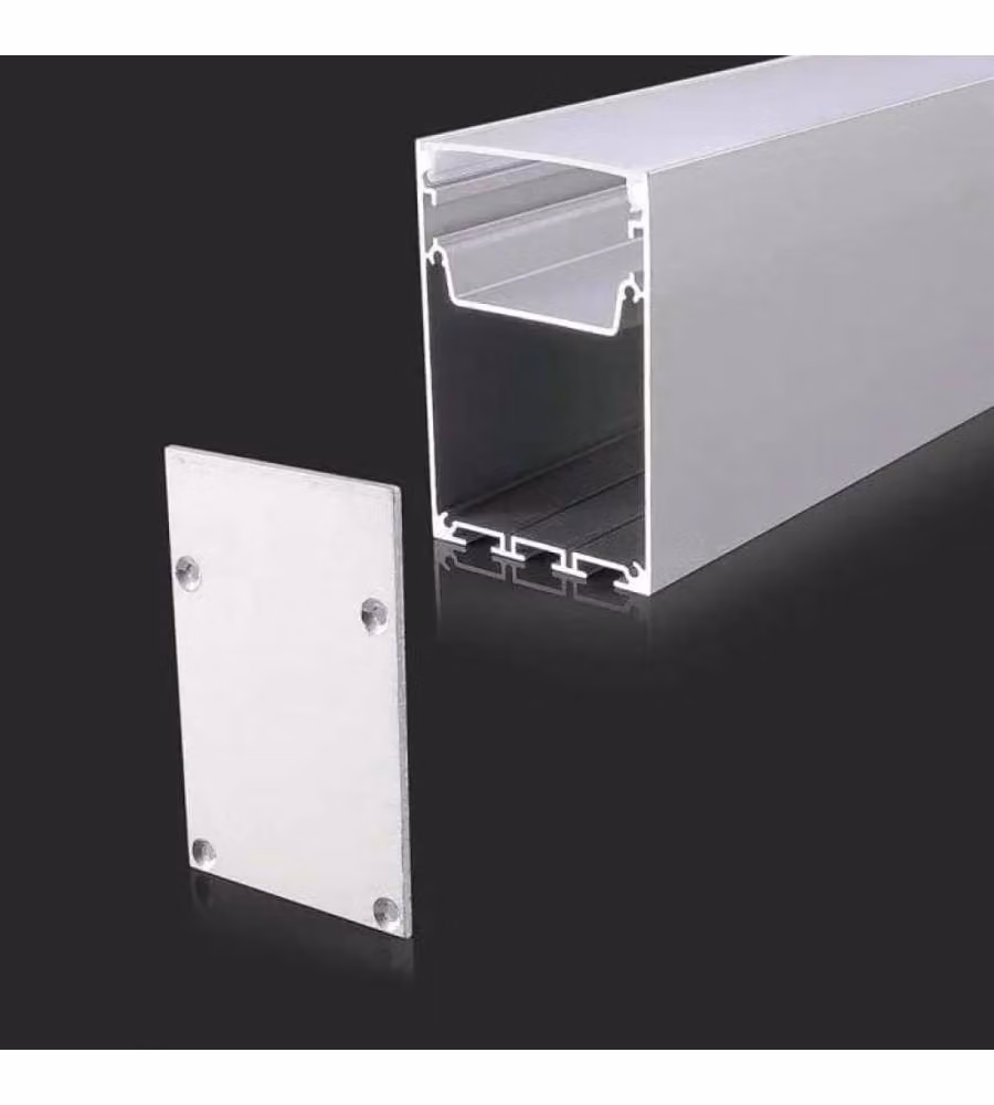 Profilo in Alluminio in Colore Bianco per Strip LED 2000 x 50 x 75mm