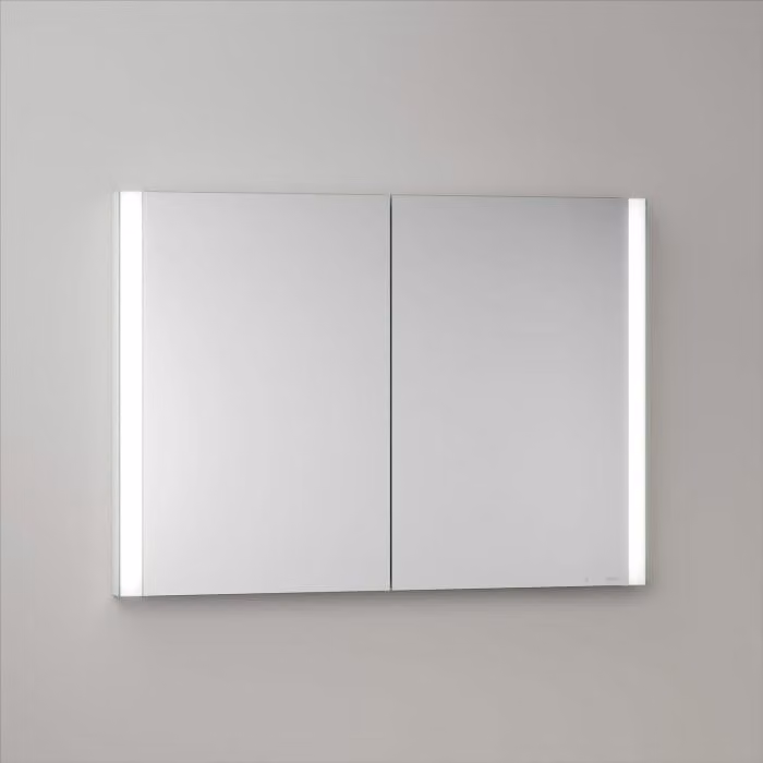 Mobile specchio a incasso LED Keuco Royal Metis, dimensioni 100 x 71 cm, con 2 ante, modello prodotto in Svizzera