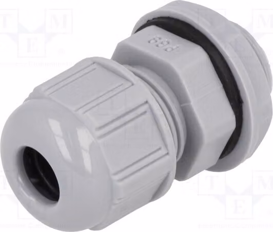 1 x Raccordo per cavo, conforme a UL94V-2, codice 93600-0394, modello 7000.7830.5, materiale: grigio scuro, grado di protezione IP68, passo PG9