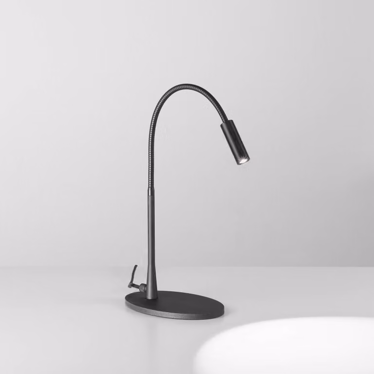 Egger Licht Lampada da tavolo a LED Zooom, Nero, Soggiorno / Sala da pranzo, Alluminio, Moderno, Lampada da tavolo LED