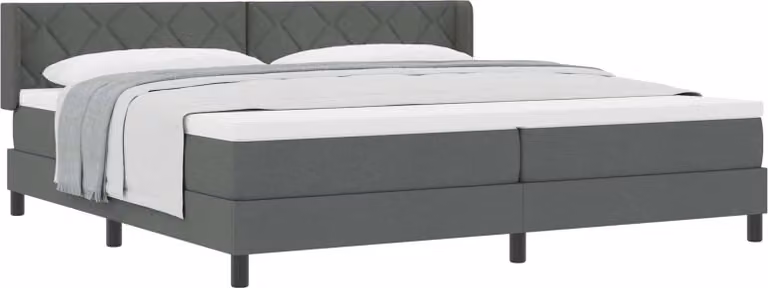 Letto boxspring con materasso grigio scuro 200 x 200 cm poliestere
