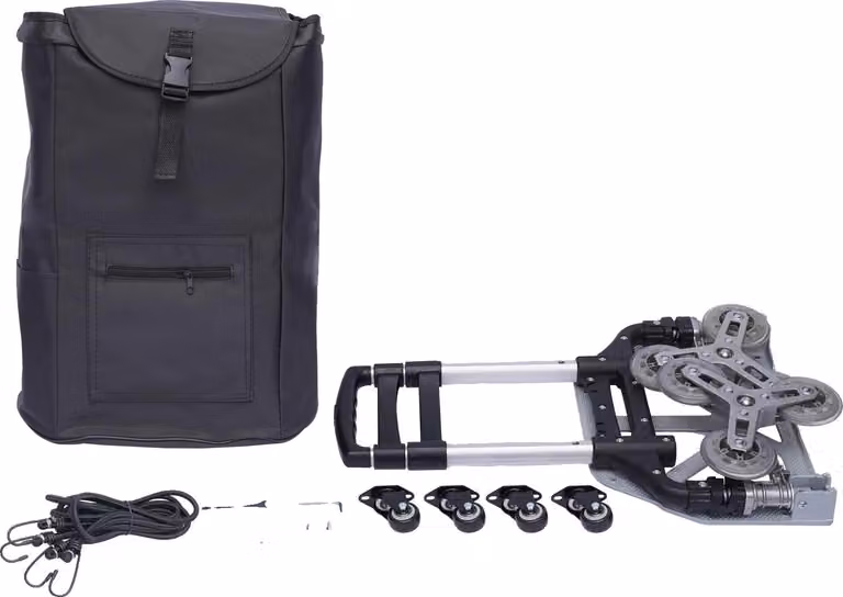 Carrello saliscale, portata 75 kg, design pieghevole, nero