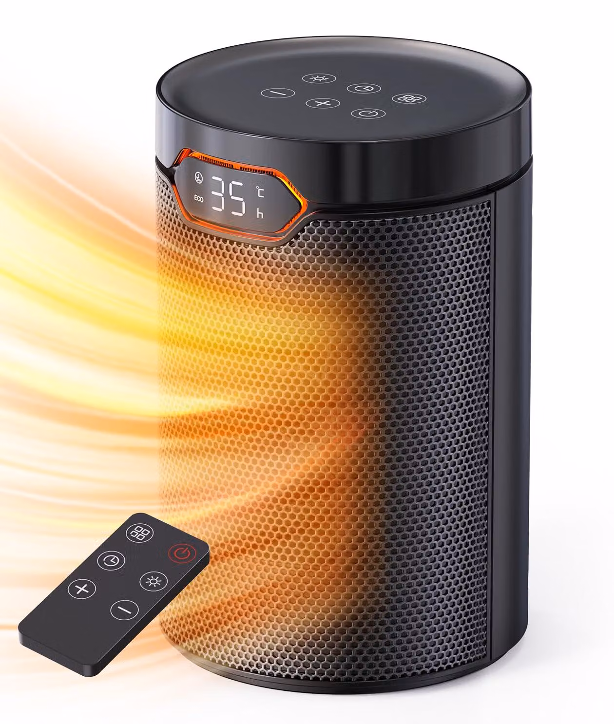 Riscaldatore elettrico a torre - 1500 W - Compatto, colore nero - Per uso interno