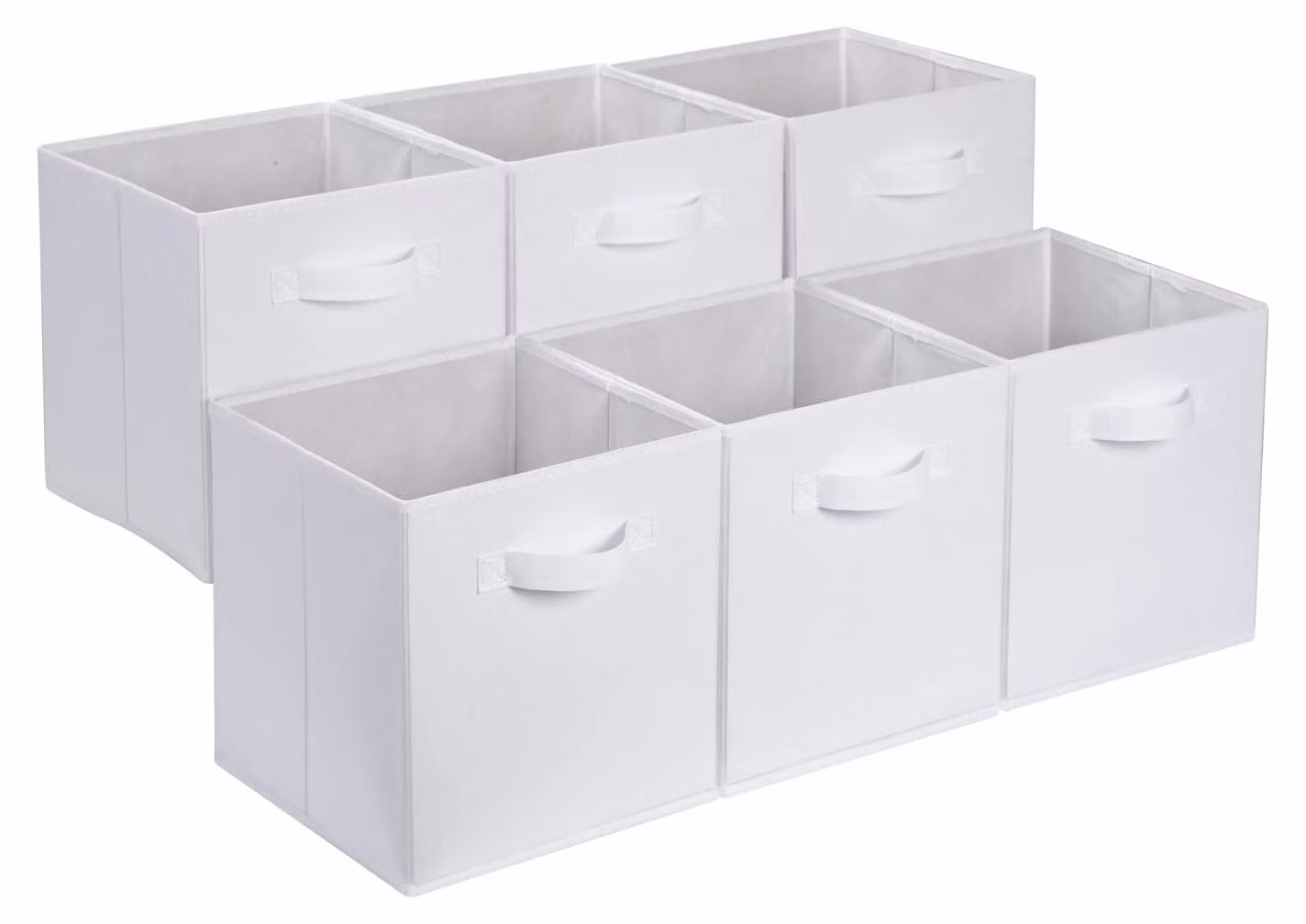 A. Cubi/organizzatori pieghevoli in tessuto, ideali per la conservazione, dotati di maniglie