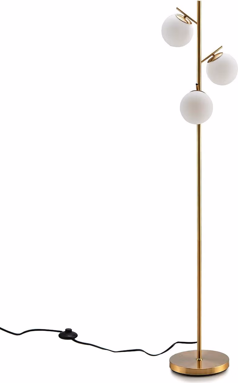 Lampada da terra a 3 luci COSTWAY, moderna piantana con pratico interruttore a pedale, base per lampadina E27 e robusta asta in metallo, lampada da lettura per soggiorno, studio e camera da letto