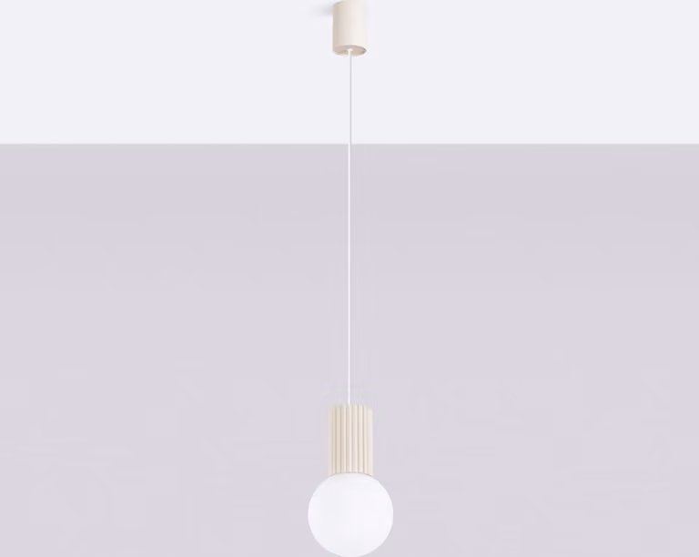 Lampada a sospensione SFERA beige e bianca 1xG9x8W in alluminio, dimensioni: 120x12x12 cm, IP20, Pure Lume
