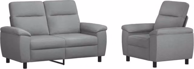 Set di 2 divani moderni vidaXL in tessuto grigio e nero con struttura in metallo per il tuo soggiorno
