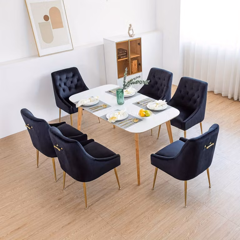 Sedie da pranzo moderne - Set di sedie da pranzo - Sedie di design - Sedie grigie con gambe dorate