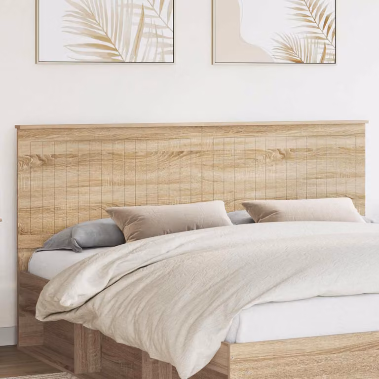 Testiera per letto moderna vidaXL in legno ingegnerizzato color rovere Sonoma, L: 183 cm, H: 70 cm, P: 17 cm