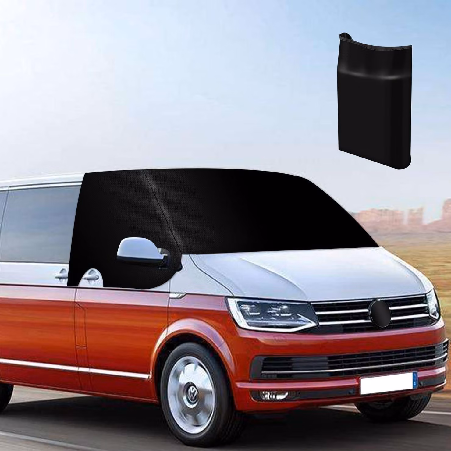 Copertura per parabrezza, tappetino termico in tessuto Oxford 600D, oscurante, impermeabile, protezione dal gelo, per furgoni VW T6 e camper