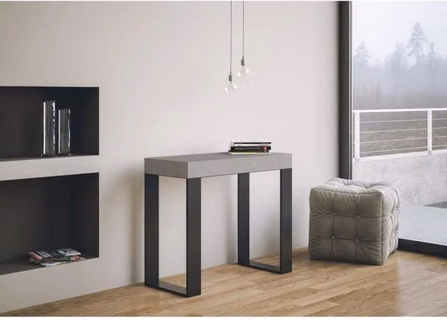 Consolle allungabile 90x40/300 cm Tecno telaio Antracite - Cashmere