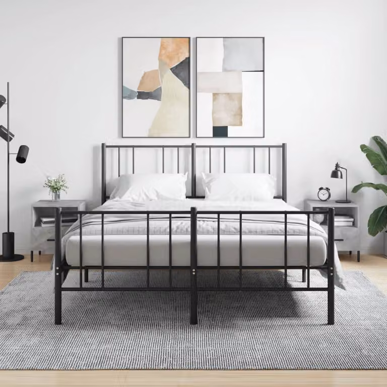 Set di 2 comodini vidaXL moderni in legno e metallo, colore grigio, L 40 cm x P 35 cm x H 47,5 cm