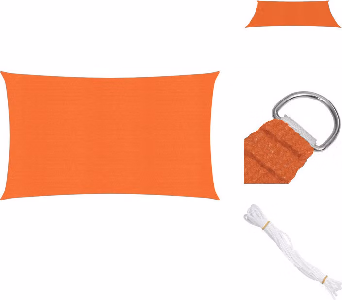 vidaXL Tenda da sole 160 g/m² Arancione 2x5 m HDPE - Ombrelloni e tende da sole