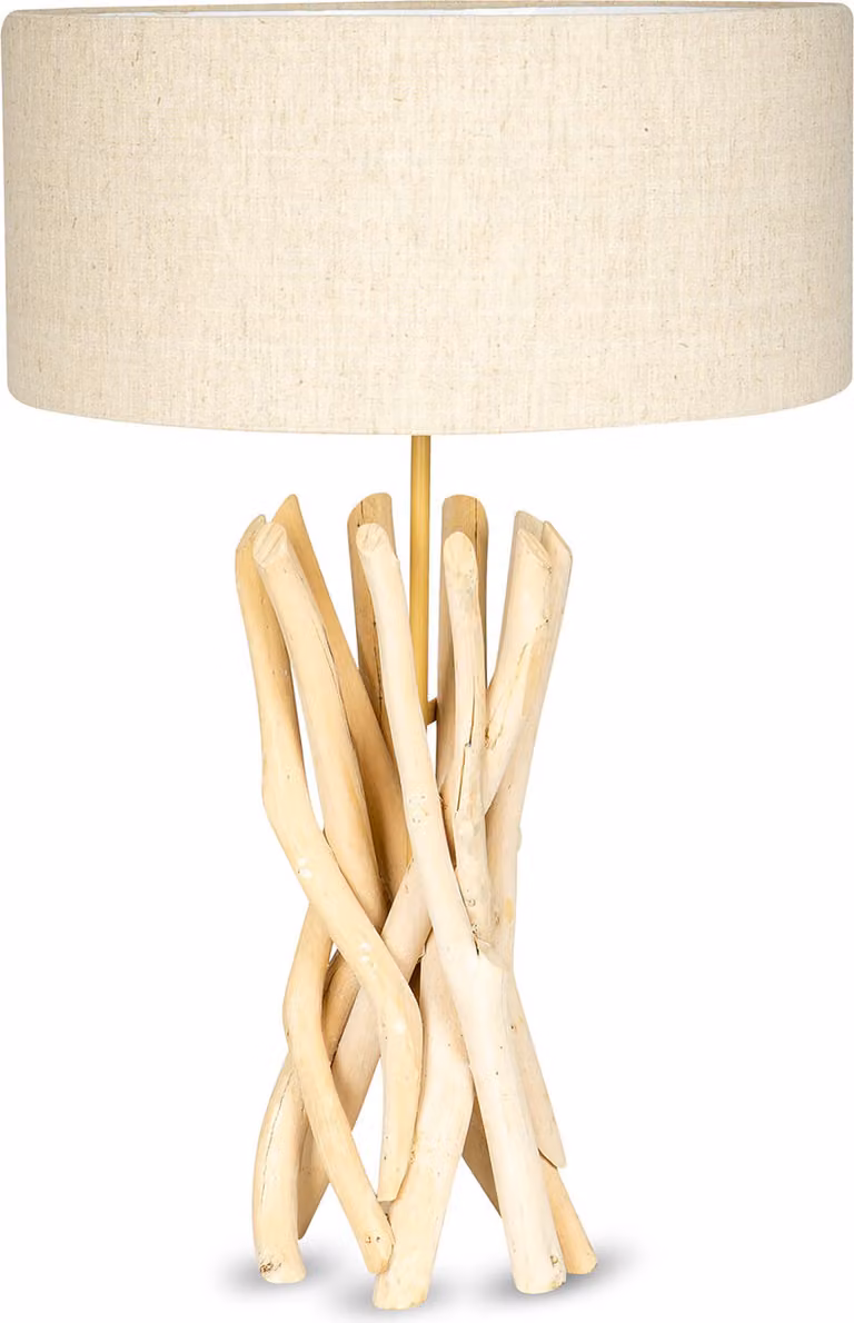 Lampada da tavolo 62cm Legno Lampada di legno Unico Marrone Driftwood Lampada Decorazione